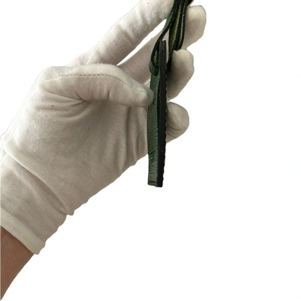 Rare Louis Vuitton Borneo Green Epi Leather Luggage Tag with Poignet France